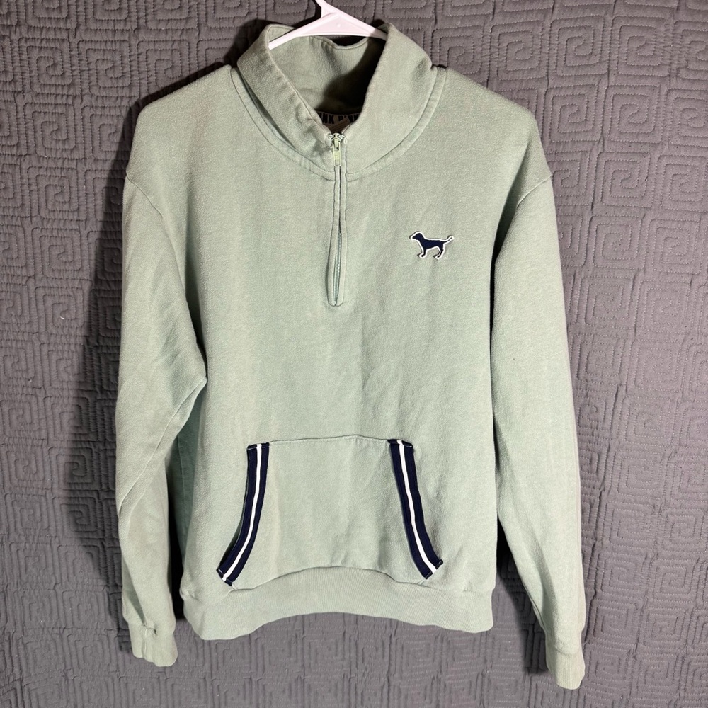 Pink 1/4 Zip Pullover Women’s Size Medium Green